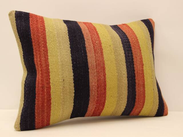 14x20 Turkish Lumbar Kilim Pillow - 35x50 cm Bohoturkish Kilim Pillowcover Chair Small Oblong Cushion Cover Tribal Pillow 4Bef-323 - image 1