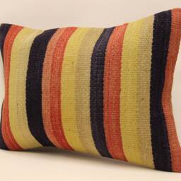 14x20 Turkish Lumbar Kilim Pillow - 35x50 cm Bohoturkish Kilim Pillowcover Chair Small Oblong Cushion Cover Tribal Pillow 4Bef-323 - thumbnail 3