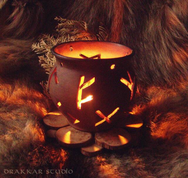 Ceramic Runic Lantern. Runes Of Elder Futhark - image 1