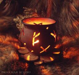 Ceramic Runic Lantern. Runes Of Elder Futhark - thumbnail 1