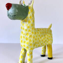 Handmade Paper Clay Animal Sculpture Brut Street Art Decor - thumbnail 2