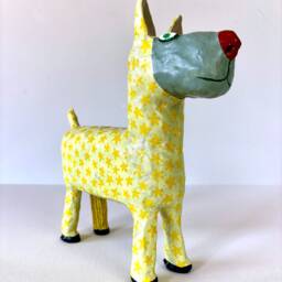 Handmade Paper Clay Animal Sculpture Brut Street Art Decor - thumbnail 3