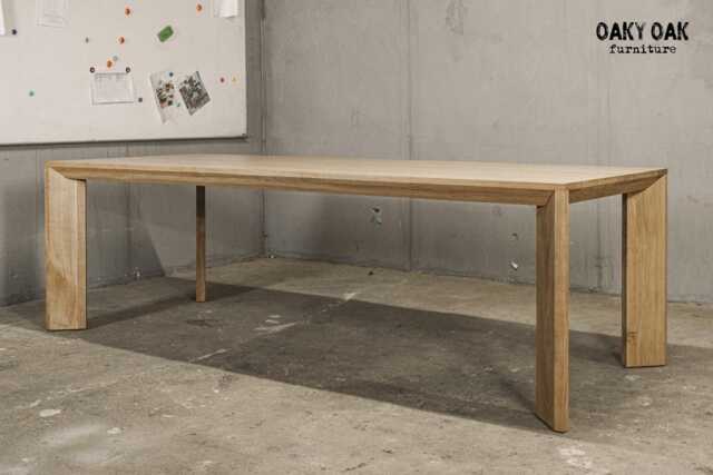 Handcrafted Oak Dining Table, Modern Industrial Furniture - image 1