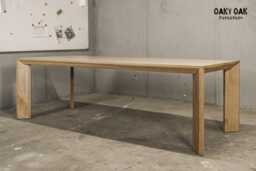 Handcrafted Oak Dining Table, Modern Industrial Furniture - thumbnail 1