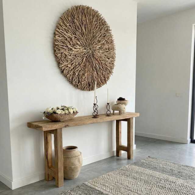 Reclaimed Wood Long Entryway Console Table - Handcrafted Organic Rustic Furniture - image 1