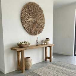 Reclaimed Wood Long Entryway Console Table - Handcrafted Organic Rustic Furniture