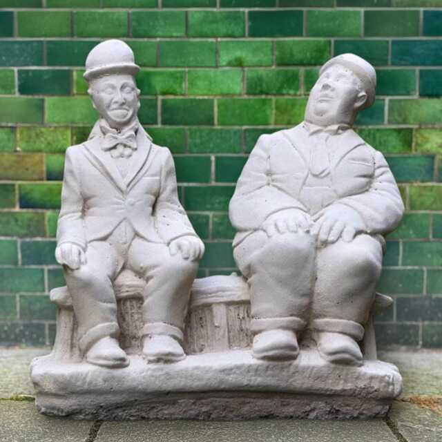 Laurel & Hardy Sculpture Stone Comedy Duo Statue Outdoor Funny Figurine Concrete Actors Ornament Handmade Classic Film Art Gift - image 1