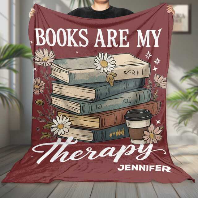 Custom Name Bookish Fleece Blanket, Cozy Reading Blanket For Book Lovers, Personalized Gift, Decor - image 1