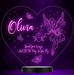 Girls Fairy Sparkles Magic Wand Heart Colour Change Lamp Night Light