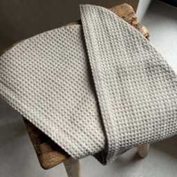Natural Linen Waffle Turban Hair Towel Custom Embroidery Head Turban Bath Sauna Spa Bath Shower Wrap - thumbnail 2