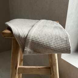 Natural Linen Waffle Turban Hair Towel Custom Embroidery Head Turban Bath Sauna Spa Bath Shower Wrap - thumbnail 3