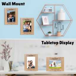 Personalised Wooden Daddy Picture Frame, Custom Engraved Father's Day Present, 4 Available Sizes - thumbnail 3