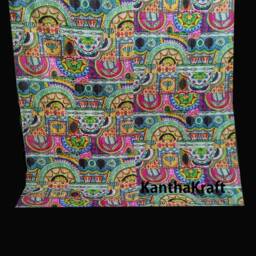 Lovely Queen Size Handmade Quilt, Bed-Cover, Bedspread, Blanket, Coverlet, Throw, Kantha Quilt, 100% Cotton, Vintage Indian Art Hand Block Print - thumbnail 4