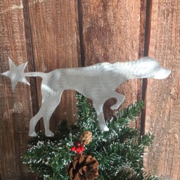 Pointer, Dog Christmas Tree Topper, Holiday Decoration, Wall Hanging Or Yard Stake, Metal Art, Lover Gift, Star, Pet Memorial - thumbnail 2