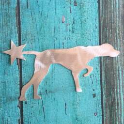 Pointer, Dog Christmas Tree Topper, Holiday Decoration, Wall Hanging Or Yard Stake, Metal Art, Lover Gift, Star, Pet Memorial