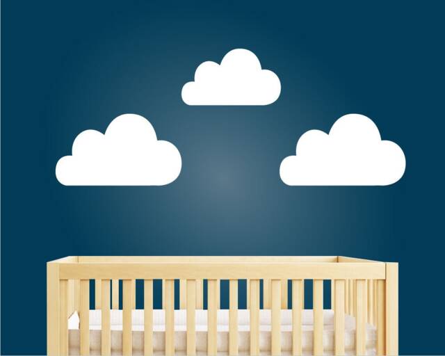 Cloud Wall Decals - Set Of 3 Nursery Floating Shelf Decor - image 1