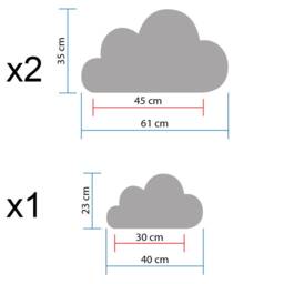 Cloud Wall Decals - Set Of 3 Nursery Floating Shelf Decor - thumbnail 3