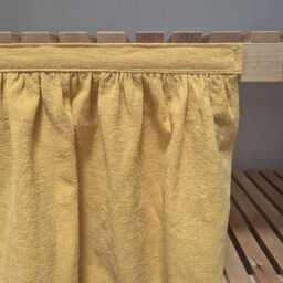 stone Washed Linen Hook & Loop Sink Skirt, Natural White For Bathroom, Utility Vanity Shelf Self Adhesive Skirt - thumbnail 3
