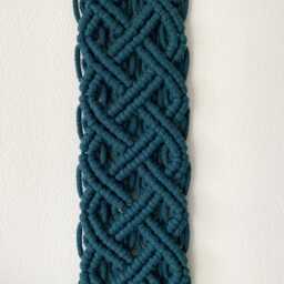 Celtic Braid Wall Hanging, Irish Tapestry in Peacock Blue, Made Ireland - thumbnail 3