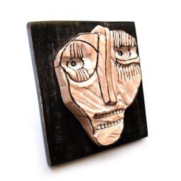 Creepy Ceramic Face Mask Black & White Wall Sculpture By 99Heads - thumbnail 3