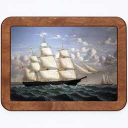 Clipper Ship Northern Light William Bradford Sea Boats Boating Sky Clouds Classic Painting Wooden Framed Art Print - thumbnail 2