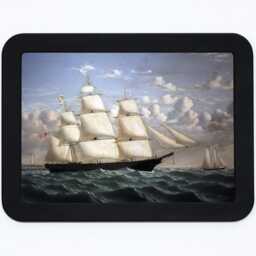 Clipper Ship Northern Light William Bradford Sea Boats Boating Sky Clouds Classic Painting Wooden Framed Art Print - thumbnail 3