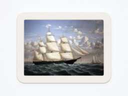 Clipper Ship Northern Light William Bradford Sea Boats Boating Sky Clouds Classic Painting Wooden Framed Art Print - thumbnail 1