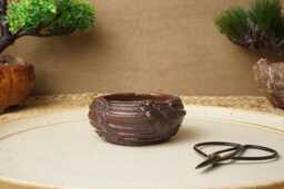 Handmade Red Brown Mame Bonsai Pot. G1609