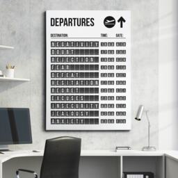 Departures Success List Board Quotes Motivational Inspirational, Framed Canvas Wall Art Poster Print, Home Office & Room Decor, Gift Idea - thumbnail 1
