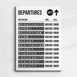 Departures Success List Board Quotes Motivational Inspirational, Framed Canvas Wall Art Poster Print, Home Office & Room Decor, Gift Idea - thumbnail 3