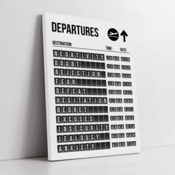 Departures Success List Board Quotes Motivational Inspirational, Framed Canvas Wall Art Poster Print, Home Office & Room Decor, Gift Idea - thumbnail 2