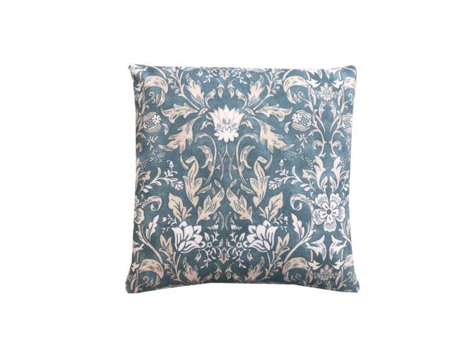 William Morris Rococo Floral Cushion Cover Teal Blue Linen Pillow Sham - image 1
