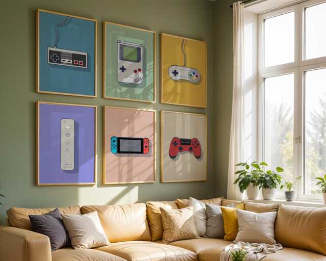 Collection Of Video Game Wall Arts, Vintage Game Consoles, Print, Gift For Gamer, Pop Art, Boys Room Retro Style Poster