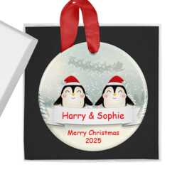 Couples Personalised Christmas 2026 Ornament, Custom Xmas Bauble, Gift For Her Him, First Together, Couple Holiday Decor - thumbnail 2