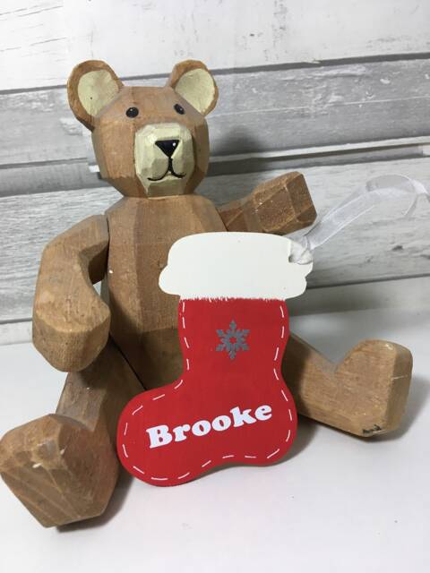 Wooden Personalised Stocking, Hanging Tree Decoration, Extra For Our Christmas Eve Boxes - image 1