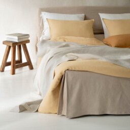 Heavy Linen Bed Skirt, Tailored Box Pleat Bedskirts, Bedskirt King, Queen, Double, California Full, Twin, Single - thumbnail 2
