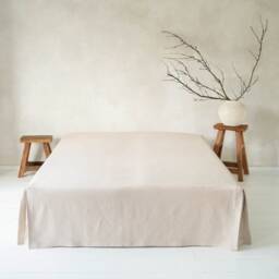 Heavy Linen Bed Skirt, Tailored Box Pleat Bedskirts, Bedskirt King, Queen, Double, California Full, Twin, Single - thumbnail 3