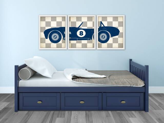 Retro Race Car - Race Car Decor, Automotive Transportation Decor - image 1