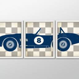 Retro Race Car - Race Car Decor, Automotive Transportation Decor - thumbnail 2