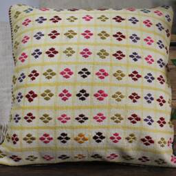 40cm - 16In Vintage Kilim Cushion Cover Handwoven - Authentic Pillow Hand Spun Wool Turkish - thumbnail 2