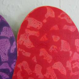 Recycled Metal Heart Wall Art Sculpture Red, Orange, Purple - 8x14 - thumbnail 2