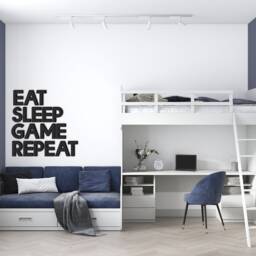Gamer Wall Art - Large Eat Sleep Game Repeat Decor 3D Acrylic & Wood, Custom Colors, Gaming Room Accent - thumbnail 2