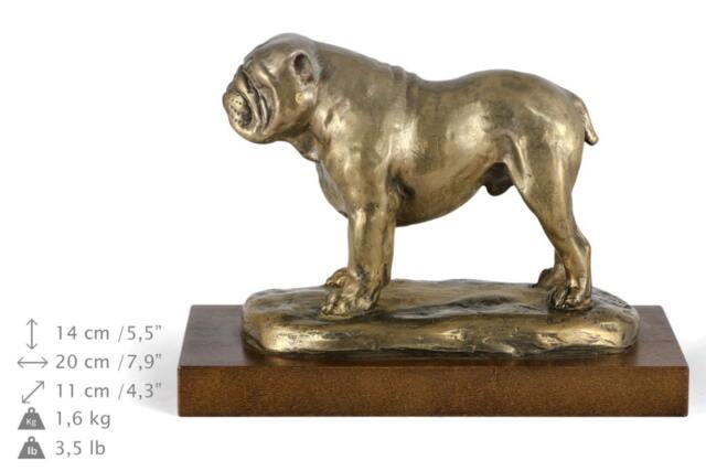 Bulldog, English Dog Wooden Base Statue, Limited Edition, Artdog - image 1