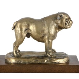 Bulldog, English Dog Wooden Base Statue, Limited Edition, Artdog - thumbnail 3