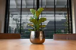 Gold Ceramic Plant Pot Handmade Indoor Planter, D15cm-D26cm - thumbnail 1