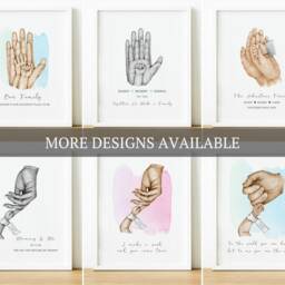 Personalised Grandparents Poem Print, Family Hand Print Fathers Day Grandad Gifts, Birthday Gift For Grandpa From Grandchild Unframed - thumbnail 3