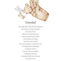 Personalised Grandparents Poem Print, Family Hand Print Fathers Day Grandad Gifts, Birthday Gift For Grandpa From Grandchild Unframed - thumbnail 2