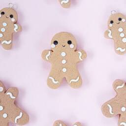 Adorable Gingerbread Christmas Tree Decoration - Handmade Polymer Clay Ornament, Cute Holiday Gift For - thumbnail 2