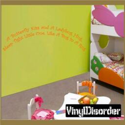 A Butterfly Kiss & A Ladybug Hug, Sleep Tight Little One Like Bug - Vinyl Wall Decal Quotes Sticker Nurseryquotes03Et - thumbnail 1
