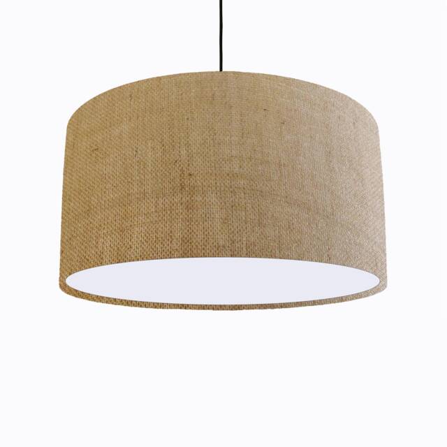 Natural Hessian Lampshade With White Lining - image 1